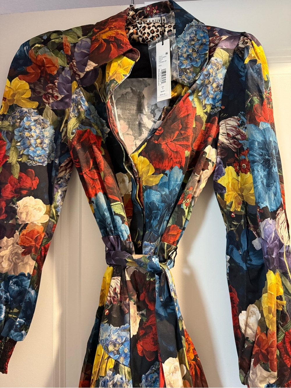 Alice + Olivia Multi-Color Floral Belted Blazer Jacket